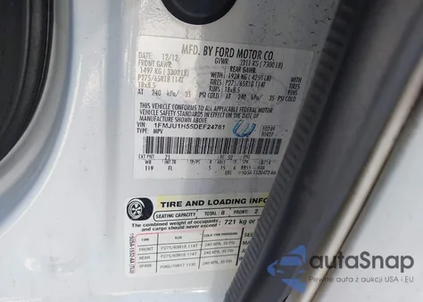 2013 Ford Expedition Xlt из США, поврежденный, VIN 1FMJU1H55DEF24781